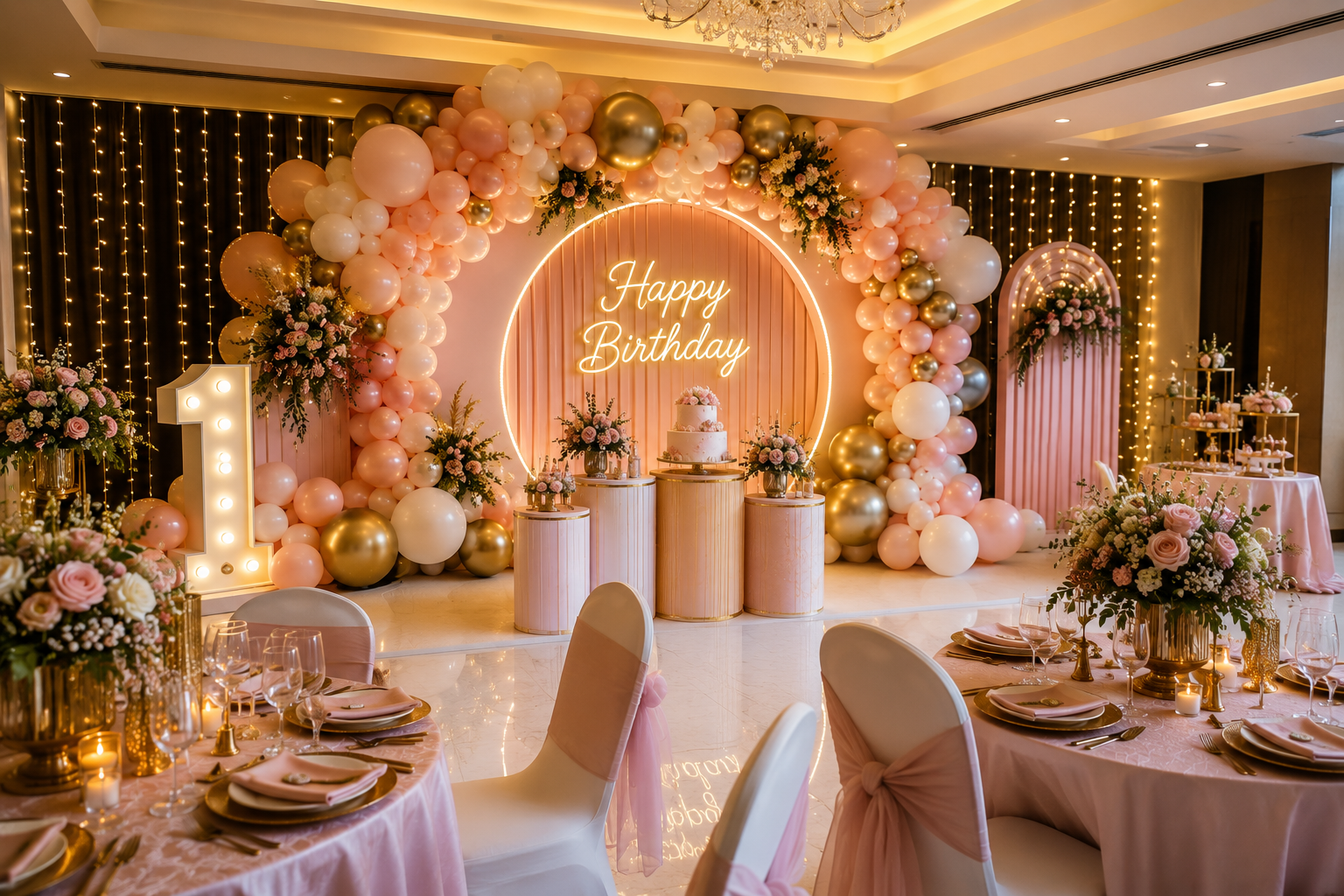 Luxury birthday party decoration by Birthday Party Planner in Varanasi – Creative Crew Events