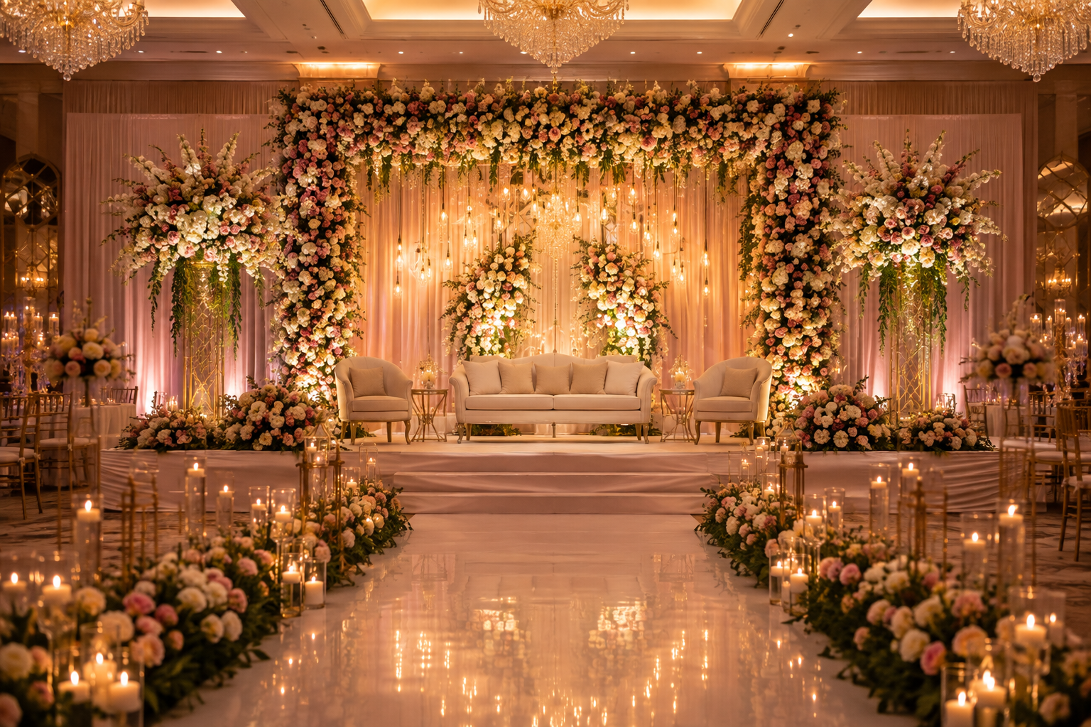 Luxury wedding stage decoration by the Best Event Planner in Varanasi